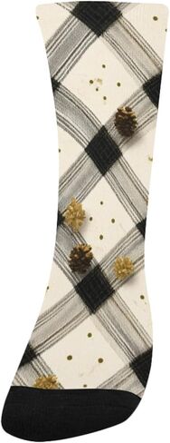 Gold Dot Plaid Hiking Socks - Toddler Boys & Girls Warm Thick Thermal Winter Crew Socks for School, Daily Wear & Outdoor Activities in Kuwait