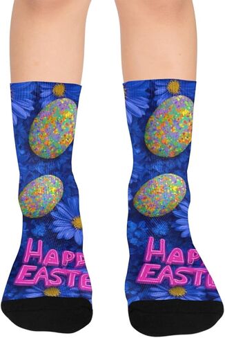 Happy Easter Blue Egg Hiking Socks - Toddler Boys & Girls Warm Thick Thermal Winter Crew Socks for School, Daily Wear & Outdoor Activities in Kuwait