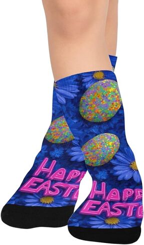 Happy Easter Blue Egg Hiking Socks - Toddler Boys & Girls Warm Thick Thermal Winter Crew Socks for School, Daily Wear & Outdoor Activities in Kuwait