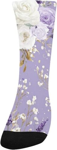 Purple Floral Glow Hiking Socks - Toddler Boys & Girls Warm Thick Thermal Winter Crew Socks for School, Daily Wear & Outdoor Activities in Kuwait