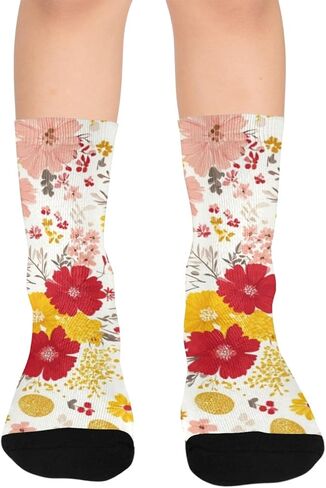 Spring Easter Floral Hiking Socks - Toddler Boys & Girls Warm Thick Thermal Winter Crew Socks for School, Daily Wear & Outdoor Activities in Kuwait