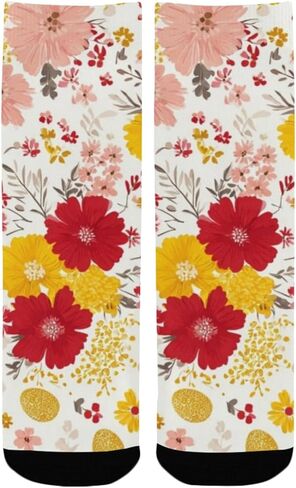 Spring Easter Floral Hiking Socks - Toddler Boys & Girls Warm Thick Thermal Winter Crew Socks for School, Daily Wear & Outdoor Activities in Kuwait