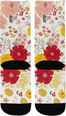 Spring Easter Floral Hiking Socks - Toddler Boys & Girls Warm Thick Thermal Winter Crew Socks for School, Daily Wear & Outdoor Activities in Kuwait
