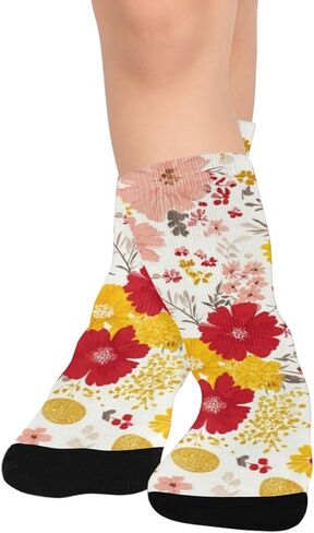 Spring Easter Floral Hiking Socks - Toddler Boys & Girls Warm Thick Thermal Winter Crew Socks for School, Daily Wear & Outdoor Activities in Kuwait