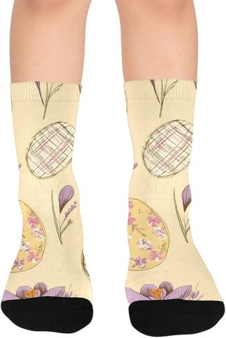 Crocus Easter Egg Yellow Hiking Socks - Toddler Boys & Girls Warm Thick Thermal Winter Crew Socks for School, Daily Wear & Outdoor Activities in Saudi Arabia