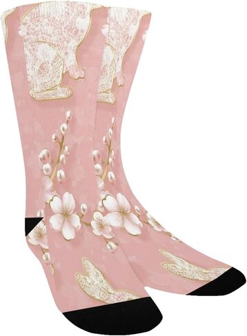 جوارب Lace Bunny Bloom للتنزه سيرًا على الأقدام - جوارب شتوية حرارية سميكة دافئة للأطفال الصغار للأولاد والبنات للمدرسة، والارتداء اليومي والأنشطة الخارجية in Kuwait