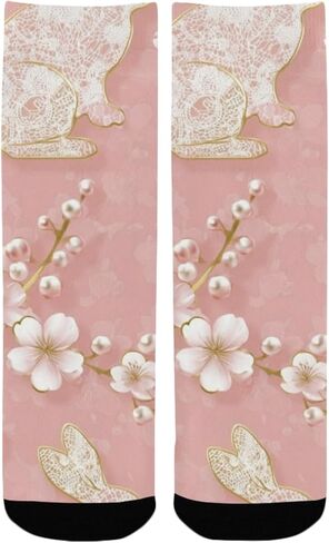 جوارب Lace Bunny Bloom للتنزه سيرًا على الأقدام - جوارب شتوية حرارية سميكة دافئة للأطفال الصغار للأولاد والبنات للمدرسة، والارتداء اليومي والأنشطة الخارجية in Kuwait