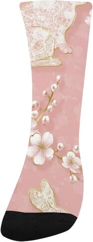 جوارب Lace Bunny Bloom للتنزه سيرًا على الأقدام - جوارب شتوية حرارية سميكة دافئة للأطفال الصغار للأولاد والبنات للمدرسة، والارتداء اليومي والأنشطة الخارجية in Kuwait