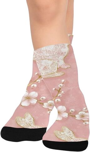 جوارب Lace Bunny Bloom للتنزه سيرًا على الأقدام - جوارب شتوية حرارية سميكة دافئة للأطفال الصغار للأولاد والبنات للمدرسة، والارتداء اليومي والأنشطة الخارجية in Kuwait