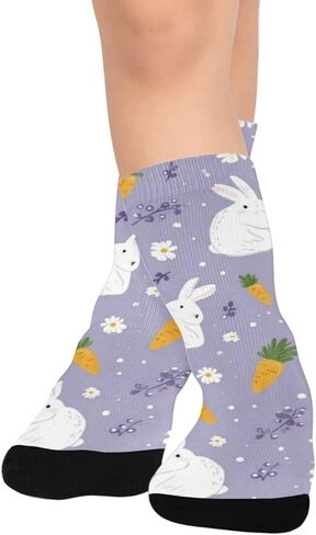 جوارب Bunnies Carrot Bloom للمشي لمسافات طويلة - جوارب شتوية حرارية سميكة دافئة للأولاد والبنات للمدرسة، والارتداء اليومي والأنشطة الخارجية in Kuwait