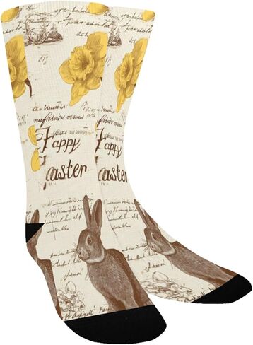 Art Vintage Easter Bunny Hiking Socks - Toddler Boys & Girls Warm Thick Thermal Winter Crew Socks for School, Daily Wear & Outdoor Activities in Kuwait