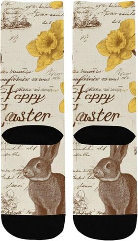 Art Vintage Easter Bunny Hiking Socks - Toddler Boys & Girls Warm Thick Thermal Winter Crew Socks for School, Daily Wear & Outdoor Activities in Kuwait