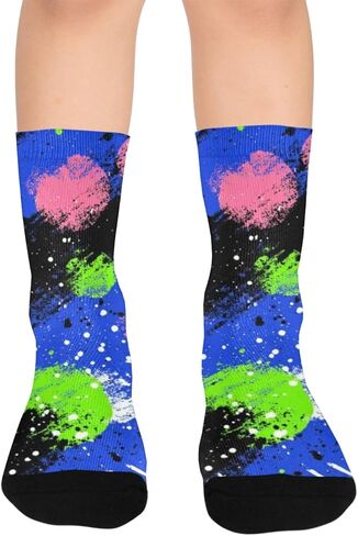 Neon Graffiti Pop Blue Hiking Socks - Toddler Boys & Girls Warm Thick Thermal Winter Crew Socks for School, Daily Wear & Outdoor Activities in Kuwait