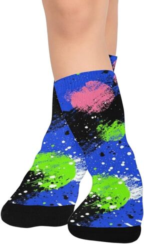 Neon Graffiti Pop Blue Hiking Socks - Toddler Boys & Girls Warm Thick Thermal Winter Crew Socks for School, Daily Wear & Outdoor Activities in Kuwait