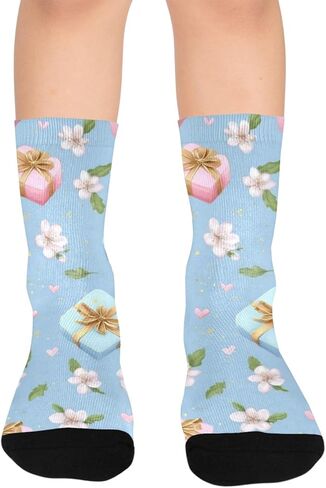 Pastel Gift Garden Blue Hiking Socks - Toddler Boys & Girls Warm Thick Thermal Winter Crew Socks for School, Daily Wear & Outdoor Activities in Kuwait