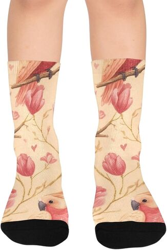 Parrots Floral Bloom Hiking Socks - Toddler Boys & Girls Warm Thick Thermal Winter Crew Socks for School, Daily Wear & Outdoor Activities in Kuwait