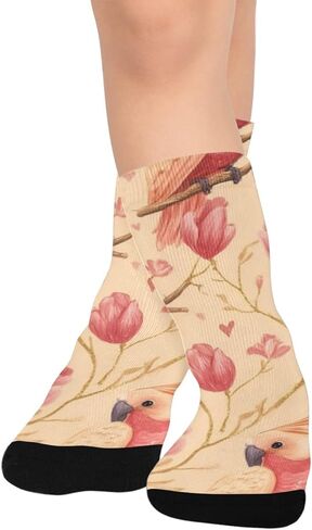 Parrots Floral Bloom Hiking Socks - Toddler Boys & Girls Warm Thick Thermal Winter Crew Socks for School, Daily Wear & Outdoor Activities in Kuwait
