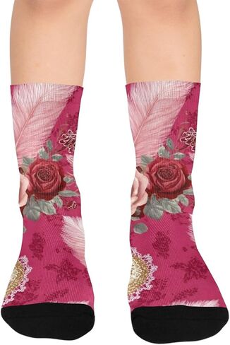 Pink Rose Glow Hiking Socks - Toddler Boys & Girls Warm Thick Thermal Winter Crew Socks for School, Daily Wear & Outdoor Activities in Kuwait