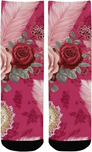 Pink Rose Glow Hiking Socks - Toddler Boys & Girls Warm Thick Thermal Winter Crew Socks for School, Daily Wear & Outdoor Activities in Kuwait