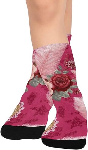 Pink Rose Glow Hiking Socks - Toddler Boys & Girls Warm Thick Thermal Winter Crew Socks for School, Daily Wear & Outdoor Activities in Kuwait