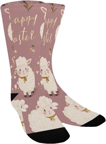 Purple Spring Motif Hiking Socks - Toddler Boys & Girls Warm Thick Thermal Winter Crew Socks for School, Daily Wear & Outdoor Activities in Kuwait