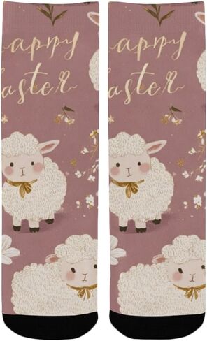 Purple Spring Motif Hiking Socks - Toddler Boys & Girls Warm Thick Thermal Winter Crew Socks for School, Daily Wear & Outdoor Activities in Kuwait