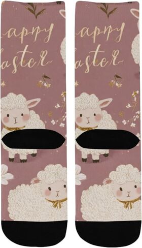 Purple Spring Motif Hiking Socks - Toddler Boys & Girls Warm Thick Thermal Winter Crew Socks for School, Daily Wear & Outdoor Activities in Kuwait