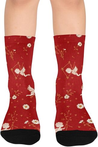 Red Daisy Angel Hiking Socks - Toddler Boys & Girls Warm Thick Thermal Winter Crew Socks for School, Daily Wear & Outdoor Activities in Kuwait