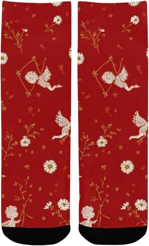 Red Daisy Angel Hiking Socks - Toddler Boys & Girls Warm Thick Thermal Winter Crew Socks for School, Daily Wear & Outdoor Activities in Kuwait
