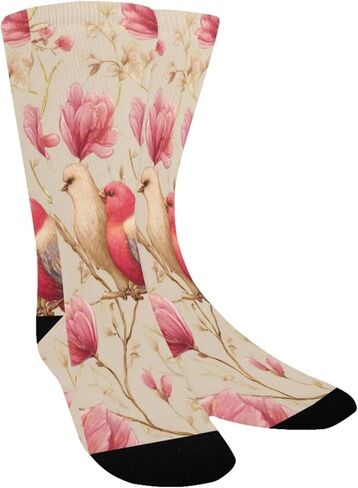 جوارب Blossom Bird Motif للمشي لمسافات طويلة - جوارب شتوية حرارية سميكة دافئة للأولاد والبنات الصغار للمدرسة، والارتداء اليومي والأنشطة الخارجية in Kuwait