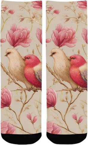 جوارب Blossom Bird Motif للمشي لمسافات طويلة - جوارب شتوية حرارية سميكة دافئة للأولاد والبنات الصغار للمدرسة، والارتداء اليومي والأنشطة الخارجية in Kuwait