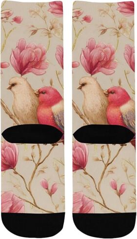 جوارب Blossom Bird Motif للمشي لمسافات طويلة - جوارب شتوية حرارية سميكة دافئة للأولاد والبنات الصغار للمدرسة، والارتداء اليومي والأنشطة الخارجية in Kuwait