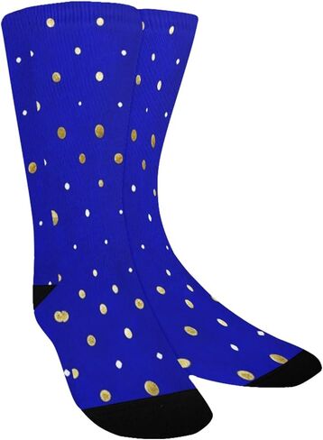 جوارب المشي لمسافات طويلة بنقاط ذهبية ملكية زرقاء - جوارب شتوية حرارية سميكة دافئة للأولاد والبنات للمدرسة، والارتداء اليومي والأنشطة الخارجية in Kuwait