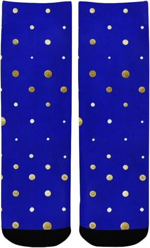 جوارب المشي لمسافات طويلة بنقاط ذهبية ملكية زرقاء - جوارب شتوية حرارية سميكة دافئة للأولاد والبنات للمدرسة، والارتداء اليومي والأنشطة الخارجية in Kuwait
