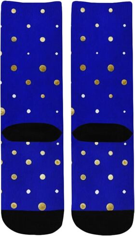 جوارب المشي لمسافات طويلة بنقاط ذهبية ملكية زرقاء - جوارب شتوية حرارية سميكة دافئة للأولاد والبنات للمدرسة، والارتداء اليومي والأنشطة الخارجية in Kuwait