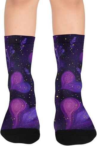 Golden Heart Floral Hiking Socks - Toddler Boys & Girls Warm Thick Thermal Winter Crew Socks for School, Daily Wear & Outdoor Activities in Kuwait