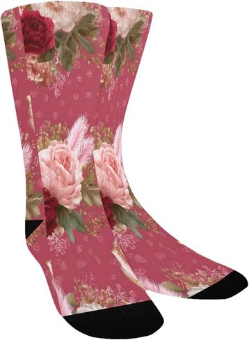 Romantic Rose Hearts Hiking Socks - Toddler Boys & Girls Warm Thick Thermal Winter Crew Socks for School, Daily Wear & Outdoor Activities in Saudi Arabia