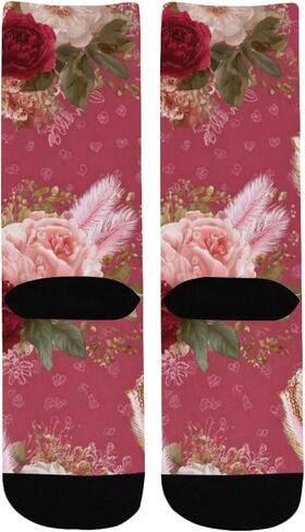 Romantic Rose Hearts Hiking Socks - Toddler Boys & Girls Warm Thick Thermal Winter Crew Socks for School, Daily Wear & Outdoor Activities in Saudi Arabia