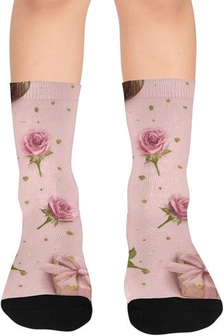 جوارب Luxe Sweet Motif للمشي لمسافات طويلة - جوارب شتوية حرارية سميكة دافئة للأولاد والبنات للمدرسة، والارتداء اليومي والأنشطة الخارجية in Saudi Arabia