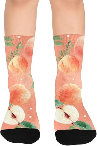 Peach Berry Bloom Spring Hiking Socks - Toddler Boys & Girls Warm Thick Thermal Winter Crew Socks for School, Daily Wear & Outdoor Activities in Kuwait