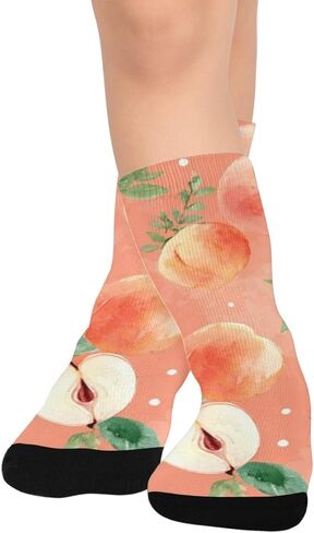 Peach Berry Bloom Spring Hiking Socks - Toddler Boys & Girls Warm Thick Thermal Winter Crew Socks for School, Daily Wear & Outdoor Activities in Kuwait