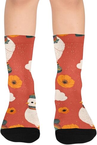 Winter Chick Flowers Hiking Socks - Toddler Boys & Girls Warm Thick Thermal Winter Crew Socks for School, Daily Wear & Outdoor Activities in Kuwait