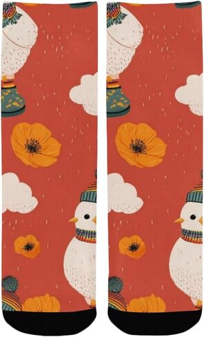 Winter Chick Flowers Hiking Socks - Toddler Boys & Girls Warm Thick Thermal Winter Crew Socks for School, Daily Wear & Outdoor Activities in Kuwait