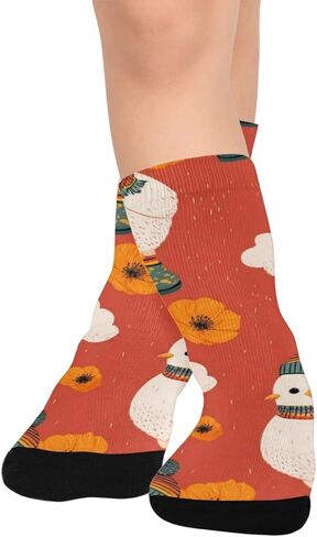 Winter Chick Flowers Hiking Socks - Toddler Boys & Girls Warm Thick Thermal Winter Crew Socks for School, Daily Wear & Outdoor Activities in Kuwait