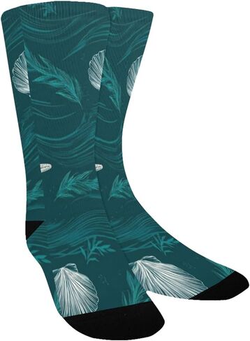 جوارب Ocean Shellscape باللون الأزرق للمشي لمسافات طويلة - جوارب شتوية حرارية سميكة دافئة للأطفال الصغار للأولاد والبنات للمدرسة، والارتداء اليومي والأنشطة الخارجية in Kuwait