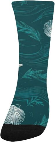 جوارب Ocean Shellscape باللون الأزرق للمشي لمسافات طويلة - جوارب شتوية حرارية سميكة دافئة للأطفال الصغار للأولاد والبنات للمدرسة، والارتداء اليومي والأنشطة الخارجية in Kuwait