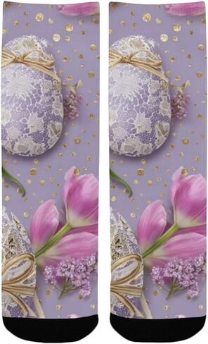 Purple Hearts Motif Hiking Socks - Toddler Boys & Girls Warm Thick Thermal Winter Crew Socks for School, Daily Wear & Outdoor Activities in Kuwait