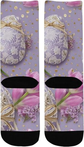 Purple Hearts Motif Hiking Socks - Toddler Boys & Girls Warm Thick Thermal Winter Crew Socks for School, Daily Wear & Outdoor Activities in Kuwait