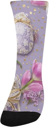 Purple Hearts Motif Hiking Socks - Toddler Boys & Girls Warm Thick Thermal Winter Crew Socks for School, Daily Wear & Outdoor Activities in Kuwait