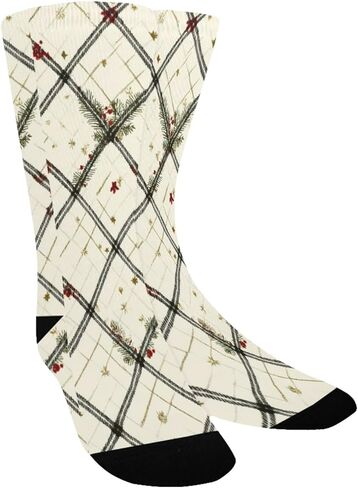 Plaid Star Motif Green Hiking Socks - Toddler Boys & Girls Warm Thick Thermal Winter Crew Socks for School, Daily Wear & Outdoor Activities in Kuwait